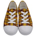 Madras Plaid Yellow Gold Kids  Low Top Canvas Sneakers View1