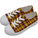 Madras Plaid Yellow Gold Kids  Low Top Canvas Sneakers View2