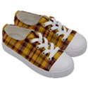 Madras Plaid Yellow Gold Kids  Low Top Canvas Sneakers View3