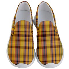 Madras Plaid Yellow Gold Men s Lightweight Slip Ons by SpinnyChairDesigns