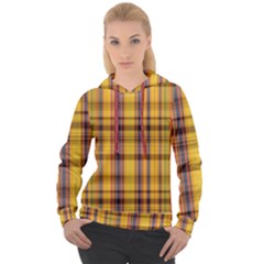 Madras Plaid Yellow Gold Women s Overhead Hoodie