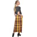 Madras Plaid Yellow Gold Velour Split Maxi Skirt View2