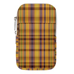 Madras Plaid Yellow Gold Waist Pouch (large) by SpinnyChairDesigns