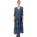 Blue Green Faded Plaid Button Up Boho Maxi Dress View1