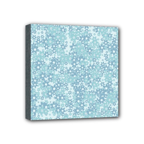 Light Blue Wildflowers Mini Canvas 4  X 4  (stretched) by SpinnyChairDesigns