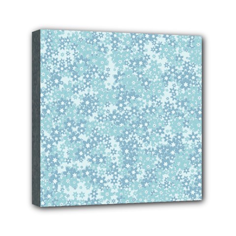 Light Blue Wildflowers Mini Canvas 6  X 6  (stretched) by SpinnyChairDesigns