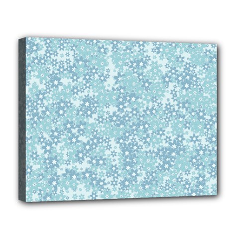 Light Blue Wildflowers Canvas 14  X 11  (stretched) by SpinnyChairDesigns