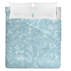 Light Blue Wildflowers Duvet Cover Double Side (queen Size) by SpinnyChairDesigns