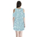 Light Blue Wildflowers Shoulder Cutout Velvet One Piece View2