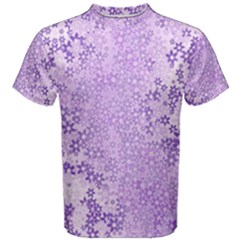 Purple Wildflowers Pattern Men s Cotton Tee by SpinnyChairDesigns