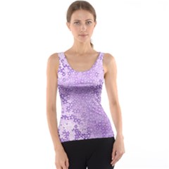 Purple Wildflowers Pattern Tank Top by SpinnyChairDesigns