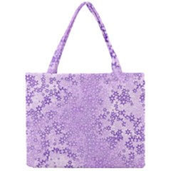 Purple Wildflowers Pattern Mini Tote Bag by SpinnyChairDesigns