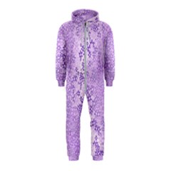 Purple Wildflowers Pattern Hooded Jumpsuit (kids) by SpinnyChairDesigns