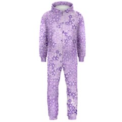 Purple Wildflowers Pattern Hooded Jumpsuit (men)  by SpinnyChairDesigns