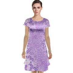 Purple Wildflowers Pattern Cap Sleeve Nightdress by SpinnyChairDesigns