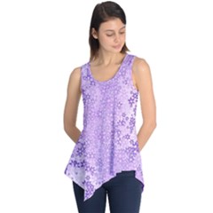 Purple Wildflowers Pattern Sleeveless Tunic by SpinnyChairDesigns