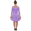 Purple Wildflowers Pattern Quarter Sleeve Skater Dress View2