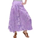 Purple Wildflowers Pattern Satin Palazzo Pants View1