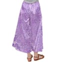 Purple Wildflowers Pattern Satin Palazzo Pants View2