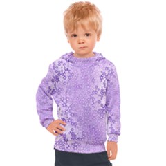 Purple Wildflowers Pattern Kids  Hooded Pullover by SpinnyChairDesigns