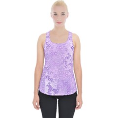 Purple Wildflowers Pattern Piece Up Tank Top by SpinnyChairDesigns