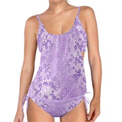 Purple Wildflowers Pattern Tankini Set by SpinnyChairDesigns