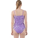 Purple Wildflowers Pattern Cut Out Top Tankini Set View2