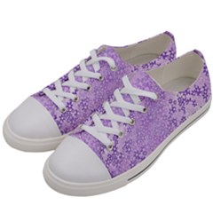 Purple Wildflowers Pattern Women s Low Top Canvas Sneakers by SpinnyChairDesigns