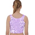 Purple Wildflowers Pattern Velvet Racer Back Crop Top View2