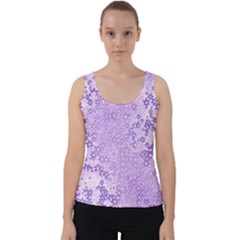 Purple Wildflowers Pattern Velvet Tank Top by SpinnyChairDesigns