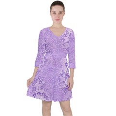 Purple Wildflowers Pattern Ruffle Dress by SpinnyChairDesigns