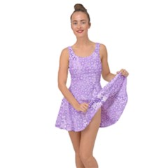 Purple Wildflowers Pattern Inside Out Casual Dress by SpinnyChairDesigns