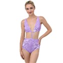 Purple Wildflowers Pattern Tied Up Two Piece Swimsuit View1