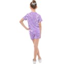 Purple Wildflowers Pattern Kids  Mesh Tee and Shorts Set View2