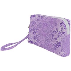 Purple Wildflowers Pattern Wristlet Pouch Bag (small) by SpinnyChairDesigns