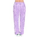 Purple Wildflowers Pattern Women velvet Drawstring Pants View2