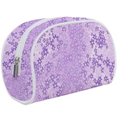 Purple Wildflowers Pattern Makeup Case (large) by SpinnyChairDesigns