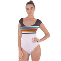 Vintage Stripes Short Sleeve Leotard  by tmsartbazaar