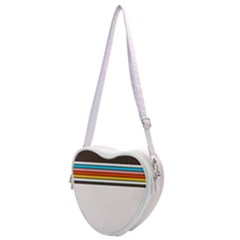 Vintage Stripes Heart Shoulder Bag by tmsartbazaar