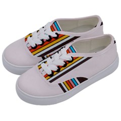 Vintage Stripes Kids  Classic Low Top Sneakers by tmsartbazaar