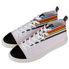 Vintage Stripes Men s Mid-top Canvas Sneakers by tmsartbazaar