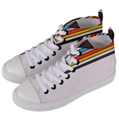 Vintage Stripes Women s Mid-top Canvas Sneakers by tmsartbazaar