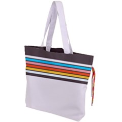 Vintage Stripes Drawstring Tote Bag by tmsartbazaar