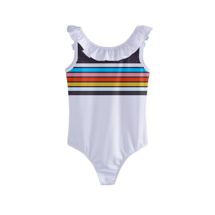 Vintage Stripes Kids  Frill Swimsuit