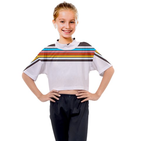 Vintage Stripes Kids Mock Neck Tee by tmsartbazaar