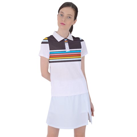 Vintage Stripes Women s Polo Tee by tmsartbazaar