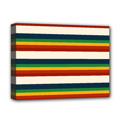 Rainbow Stripes Deluxe Canvas 16  X 12  (stretched)  by tmsartbazaar