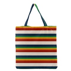 Rainbow Stripes Grocery Tote Bag by tmsartbazaar