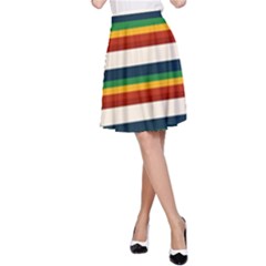 Rainbow Stripes A-line Skirt by tmsartbazaar