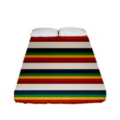 Rainbow Stripes Fitted Sheet (full/ Double Size) by tmsartbazaar